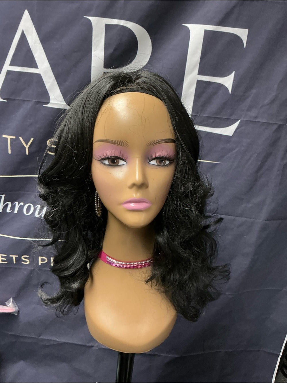 Black Wavy Lace Front Wig - Brand: